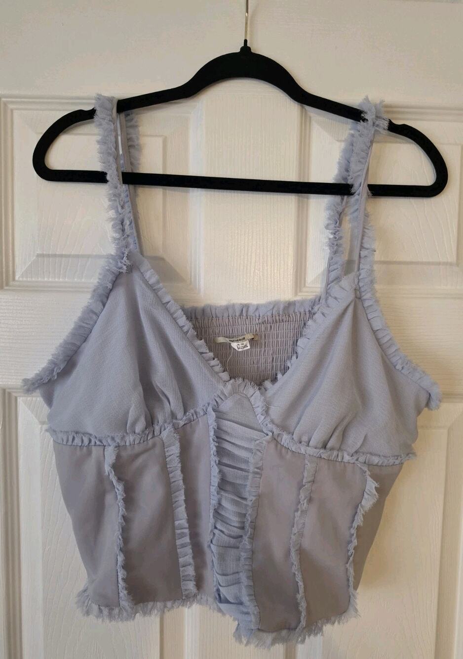 Kimchi Blue Babydoll Crop Top XL Milkwife Ruffles Corset Coquette Goingout Blue